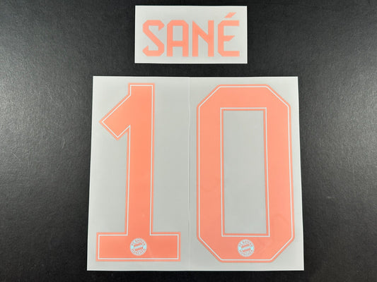 2024 2025 OFFICIAL BAYERN SANE 10 AWAY GOLD PLAYER SIZE NAMESET