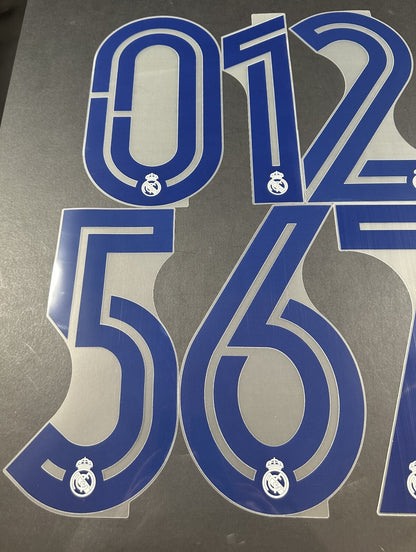 2020 - 2021 OFFICIAL AVERY DENNISON REAL MADRID THIRD PLAYER SIZE NUMBERS 265MM