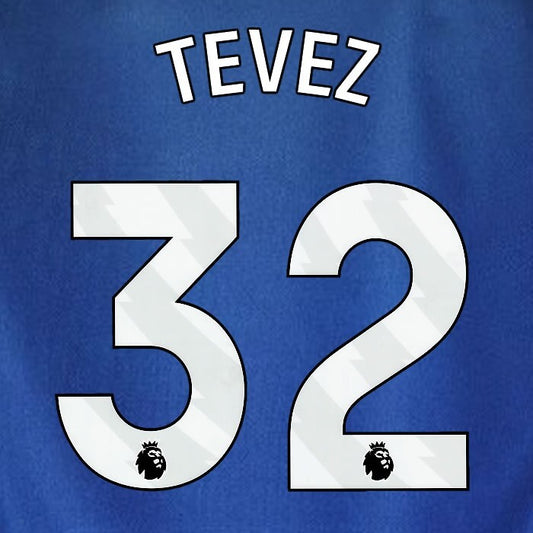 2023 2024 WEST HAM TEVEZ 32 OFFICIAL 3RD WHITE PLAYER SIZE NAMESET