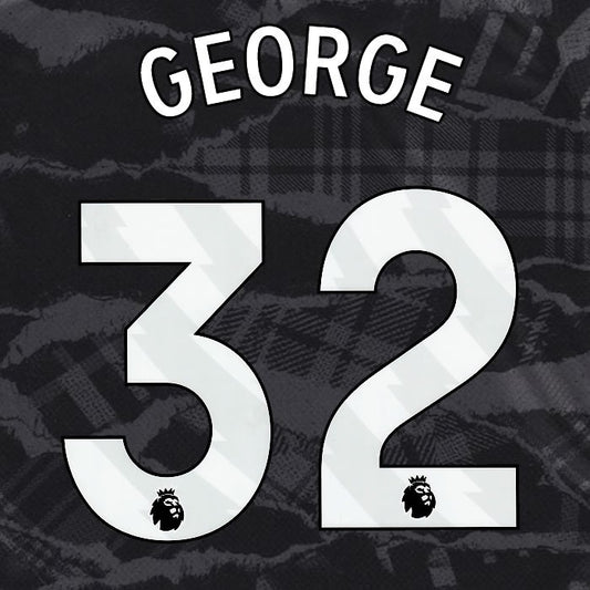 2024 2025 OFFICIAL CHELSEA GEORGE 32 WHITE 3RD PLAYER SIZE NAMESET