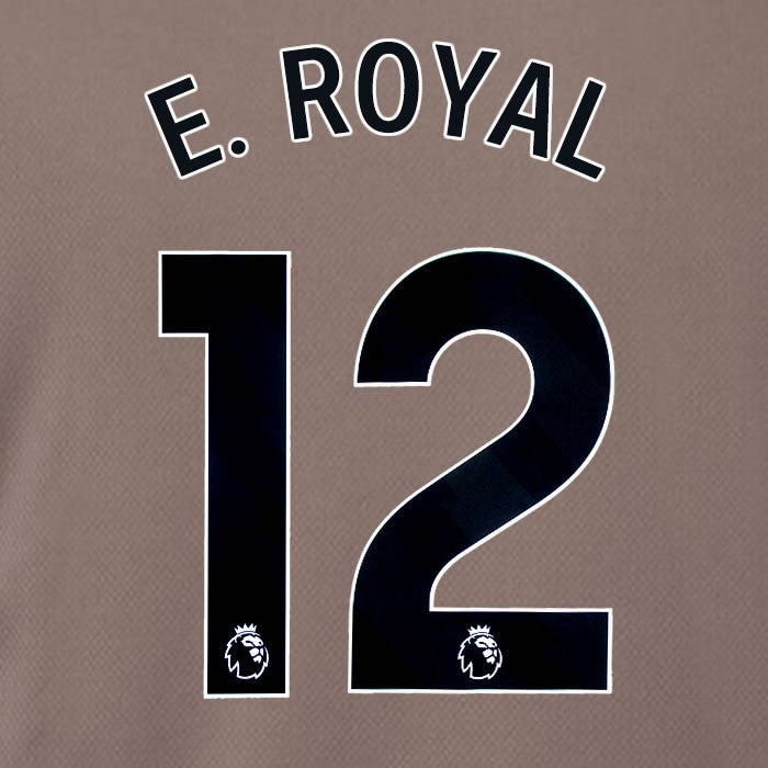 SPURS 2023 2024 E. ROYAL 12 BLACK 3RD PLAYER SIZE NAME SET