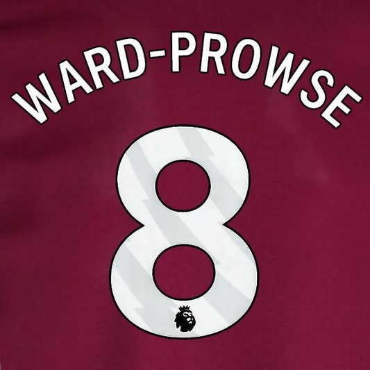 2024 2025 WEST HAM WARD PROWSE 8 OFFICIAL WHITE HOME PLAYER SIZE NAMESET