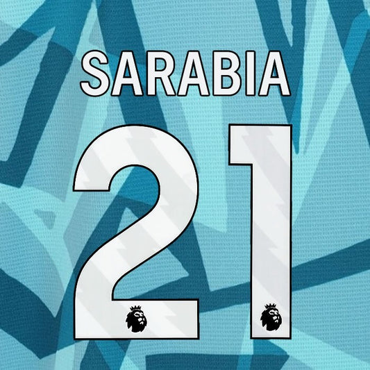 2023 2024 WOLVES 3RD SARABIA 21 OFFICIAL WHITE PLAYER SIZE NAMESET
