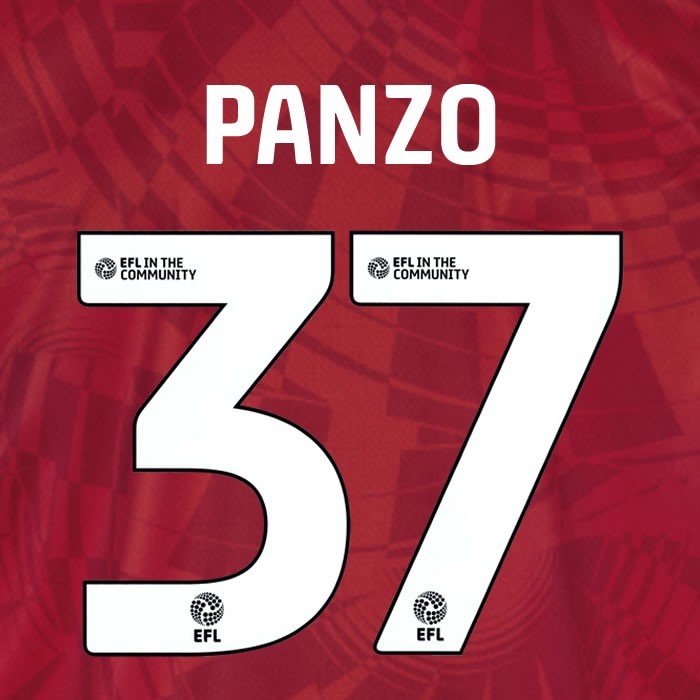 25 26 BIRMINGHAM CITY PANZO 37 OFFICIAL WHITE 3RD NAME SET 230MM