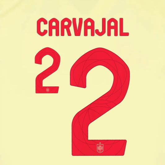 2024 2025 OFFICIAL SPAIN CARVAJAL 2 AWAY PLAYER SIZE NAMESET
