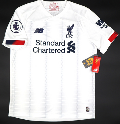 BNWT 19 20 NEW BALANCE LIVERPOOL AWAY SHIRT M. SALAH 11 + PATCH MENS SIZE MEDIUM