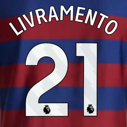 2024 2025 NEWCASTLE LIVRAMENTO 21 OFFICIAL WHITE AWAY PLAYER SIZE NAME SET