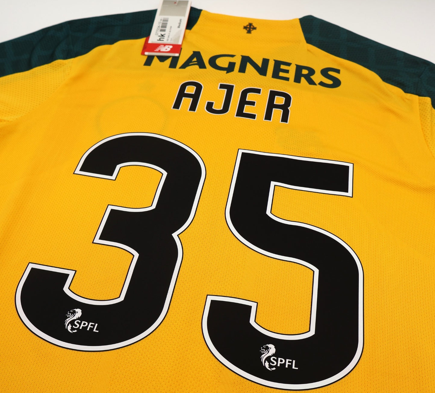 BNWT 2019 2020 CELTIC NEW BALANCE AJER 35 AWAY FOOTBALL SHIRT MEN'S MEDIUM