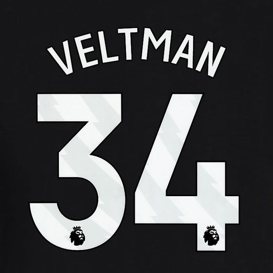 2023 2024 BRIGHTON VELTMAN 34 OFFICIAL WHITE AWAY PLAYER SIZE NAME SET