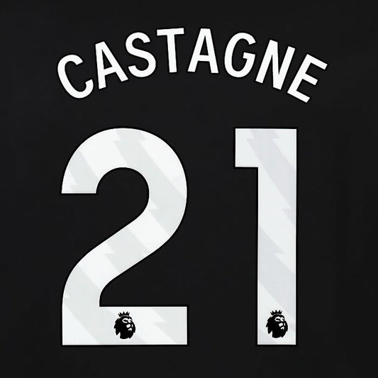 2023 2024 OFFICIAL FULHAM AVERY DENNISON CASTAGNE 21 3RD PLAYER SIZE NAMESET
