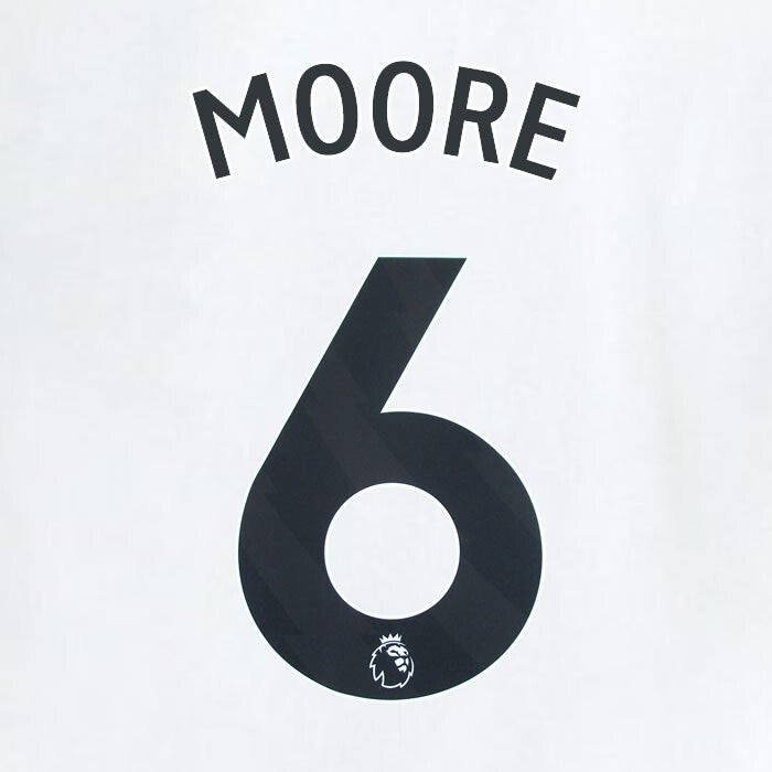 2023 2024 WEST HAM MOORE 6 OFFICIAL AWAY BLACK PLAYER SIZE NAMESET