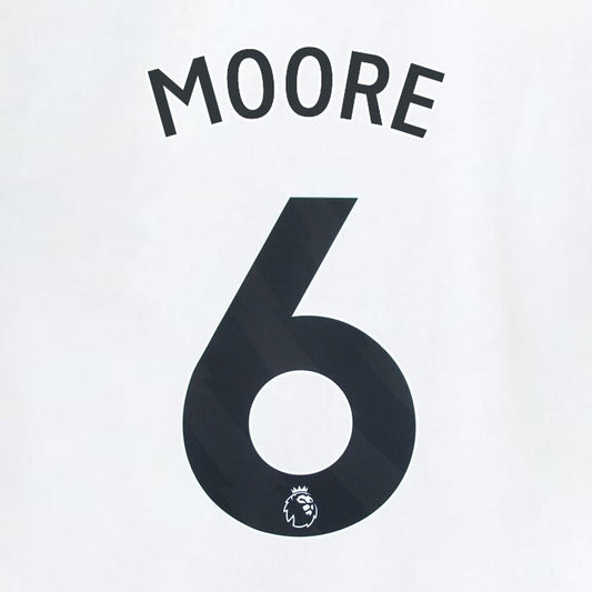 2023 2024 WEST HAM MOORE 6 OFFICIAL AWAY BLACK PLAYER SIZE NAMESET
