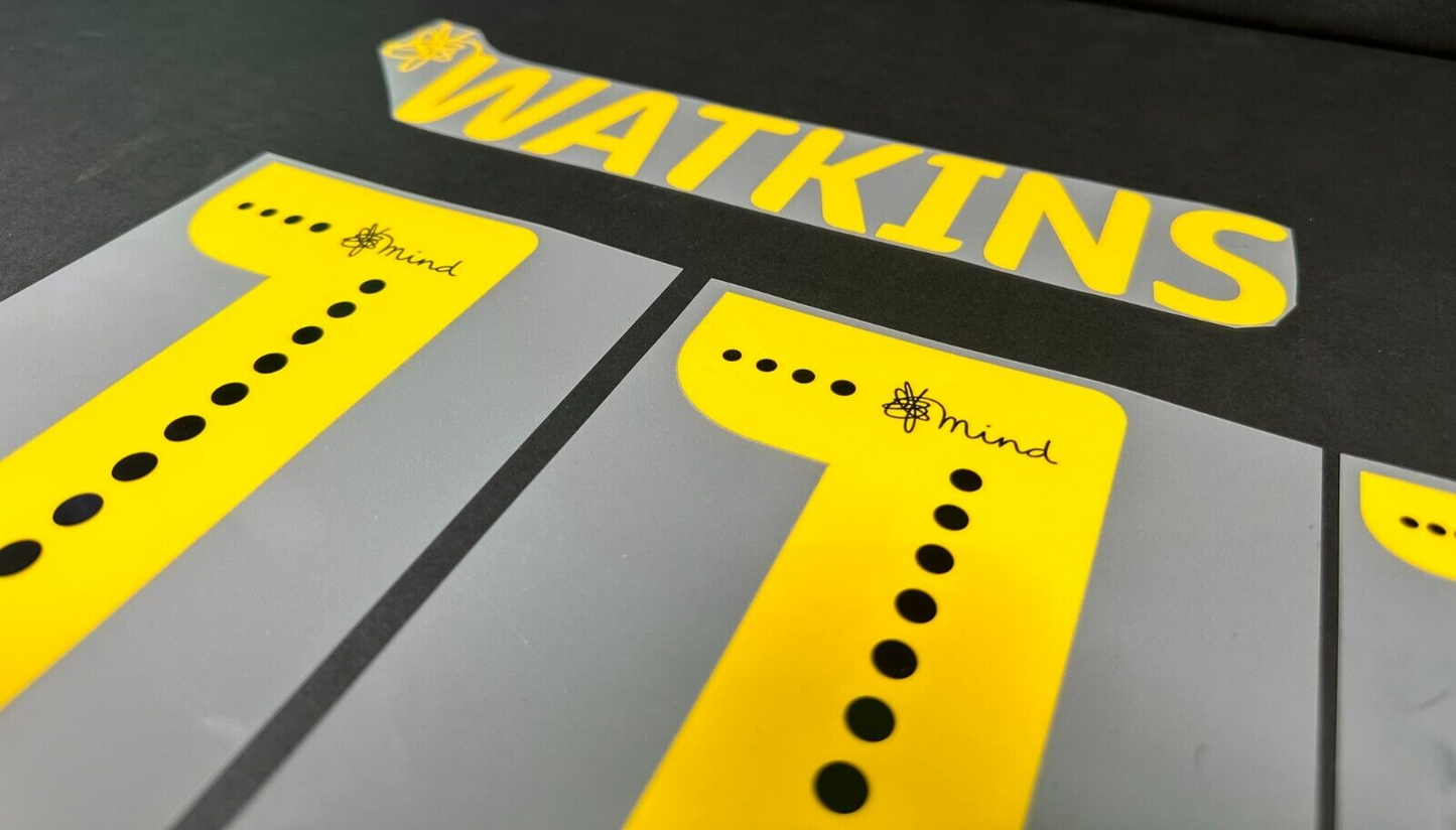 BRENTFORD FC 19-20 WATKINS 11 OFFICIAL SPORTING ID YELLOW PLAYER SIZE NAME SET