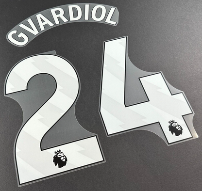 MAN CITY 2023/25 GVARDIOL 24 OFFICIAL AVERY DENNISON WHITE PLAYER SIZE NAME SET