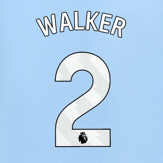2023 2024 MAN CITY WALKER 2 WHITE HOME PLAYER SIZE NAME SET