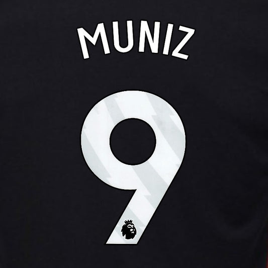 2024 2025 OFFICIAL FULHAM MUNIZ 9 WHITE AWAY PLAYER SIZE NAMESET