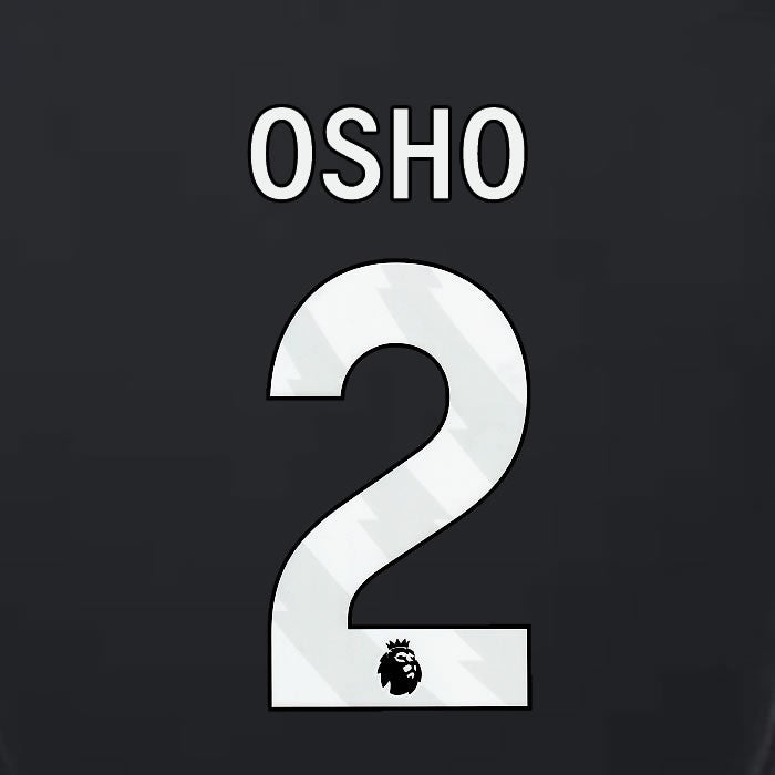 2023 2024 LUTON TOWN OFFICIAL OSHO 2 WHITE 3RD PLAYER SIZE NAMESET