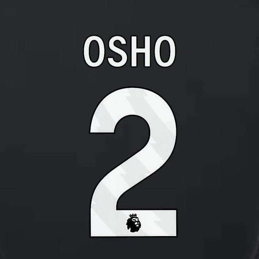 2023 2024 LUTON TOWN OFFICIAL OSHO 2 WHITE 3RD PLAYER SIZE NAMESET