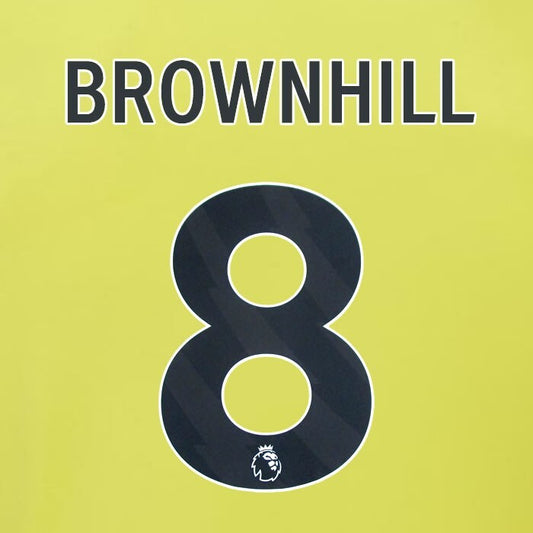 2023 2024 BURNLEY BROWNHILL 8 OFFICIAL BLACK AWAY PLAYER SIZE NAMESET