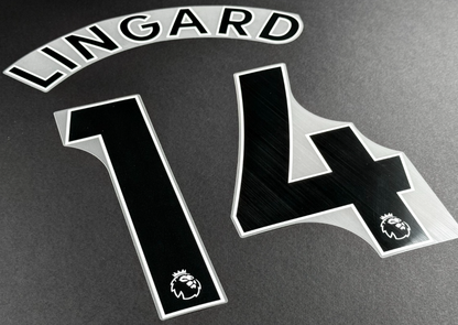 MAN UTD 2019/2023 LINGARD 14 OFFICIAL AVERY DENNISON BLACK PLAYER SIZE NAME SET