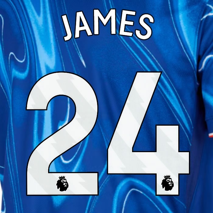 2024 2025 OFFICIAL CHELSEA JAMES 24 WHITE HOME PLAYER SIZE NAMESET