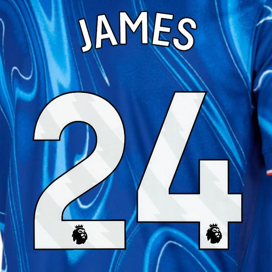 2024 2025 OFFICIAL CHELSEA JAMES 24 WHITE HOME PLAYER SIZE NAMESET