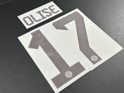 2024 2025 OFFICIAL BAYERN MUNICH OLISE 17 HOME DARK RED PLAYER SIZE NAMESET