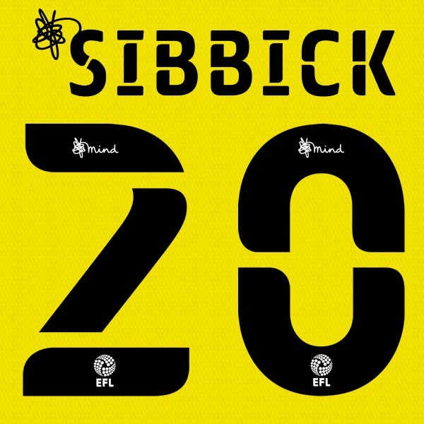 BARNSLEY 2020 2021 OFFICIAL SIBBICK 20 3RD PLAYER SIZE NAME SET