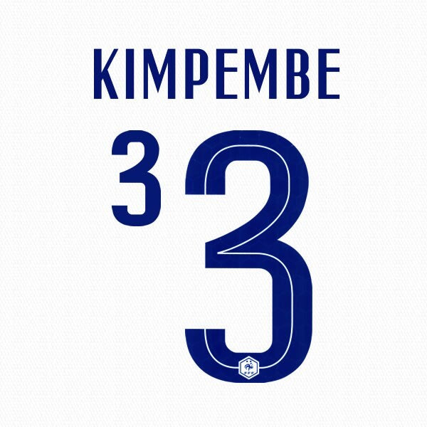 FRANCE 2020 2021 OFFICIAL KIMPEMBE 3 AWAY PLAYER SIZE NAMESET