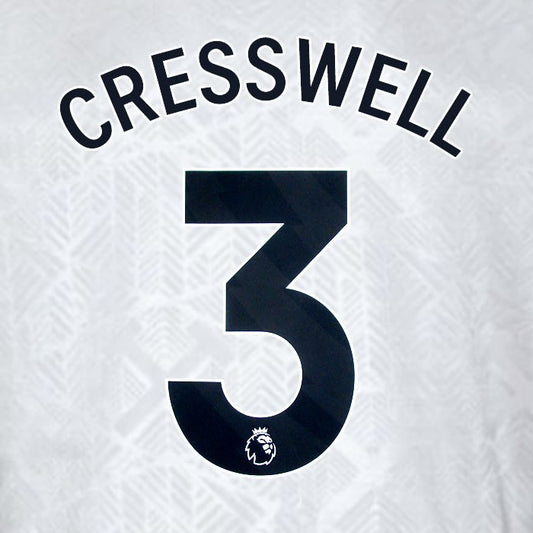 2024 2025 WEST HAM CRESSWELL 3 OFFICIAL 3RD BLACK PLAYER SIZE NAMESET