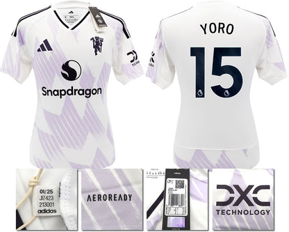 BNWT 25 26 MANCHESTER UNITED ADIDAS AWAY SHIRT YORO 15 + PATCHES