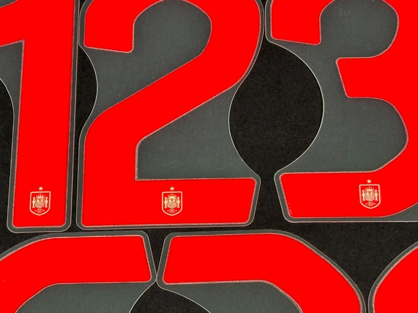 2024 2025 OFFICIAL AVERY DENNISON SPAIN AWAY RED FRONT SHIRT NUMBERS 105MM