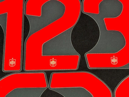 2024 2025 OFFICIAL AVERY DENNISON SPAIN AWAY RED FRONT SHIRT NUMBERS 105MM