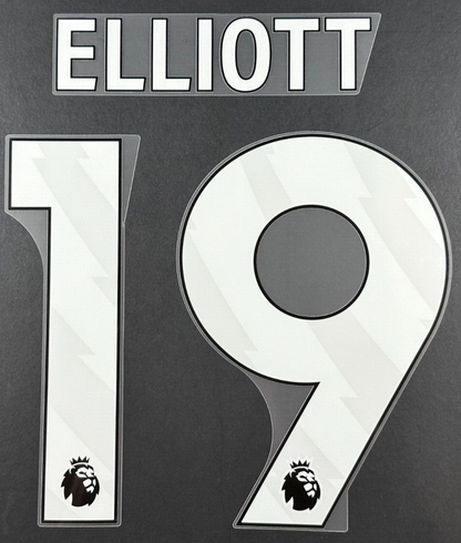 2023 - 2025 ELLIOTT 19 OFFICIAL AVERY DENNISON WHITE PLAYER SIZE NAME SET