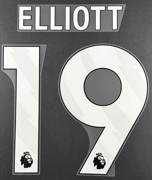 2023 - 2025 ELLIOTT 19 OFFICIAL AVERY DENNISON WHITE PLAYER SIZE NAME SET