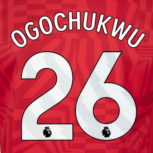 2024 2025 OFFICIAL SOUTHAMPTON OGOCHUKWU 26 WHITE HOME PLAYER SIZE NAME SET