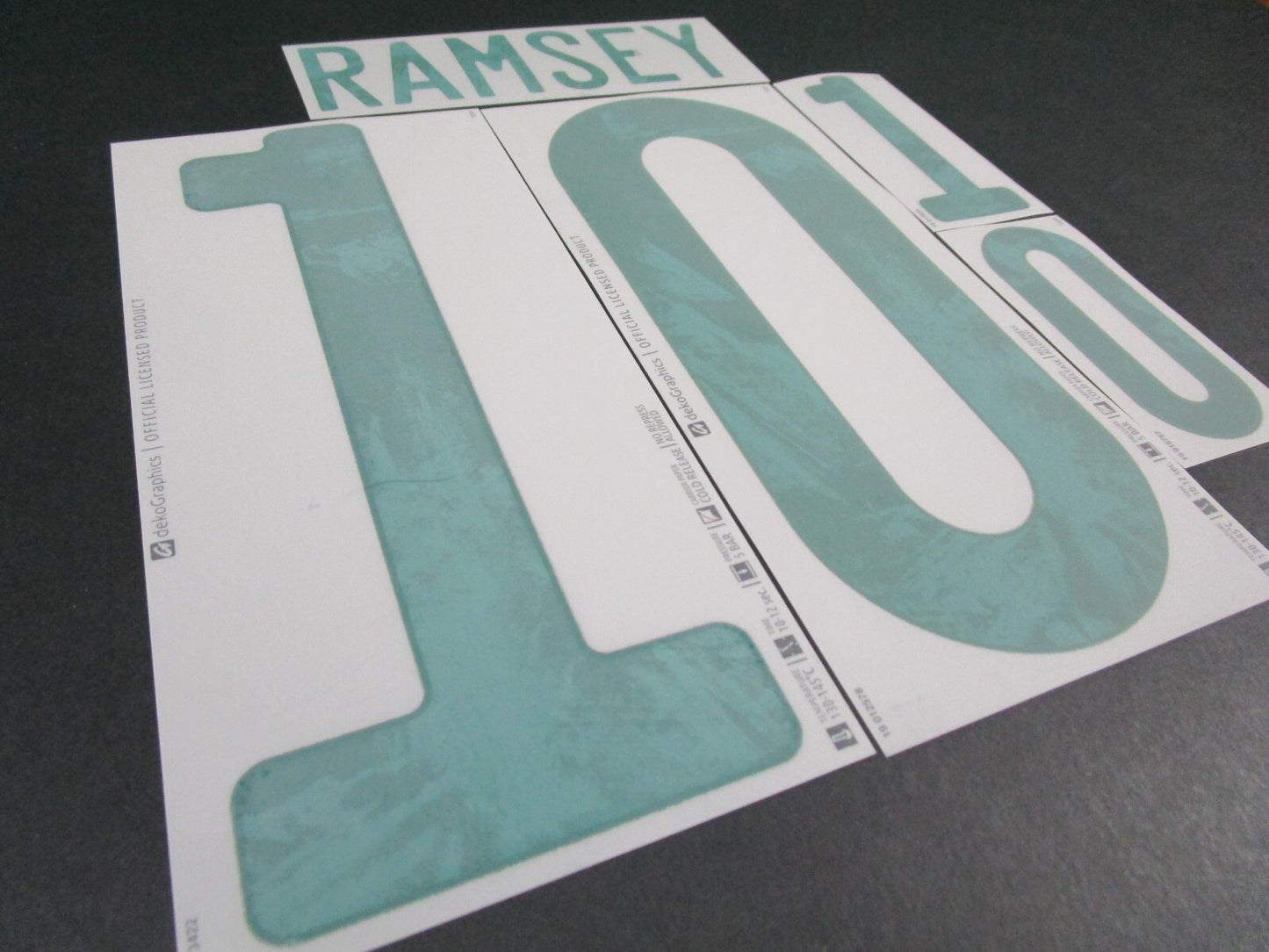 WALES 2020 2021 OFFICIAL DekoGraphics RAMSEY 10 AWAY GREEN PLAYER SIZE NAMESET