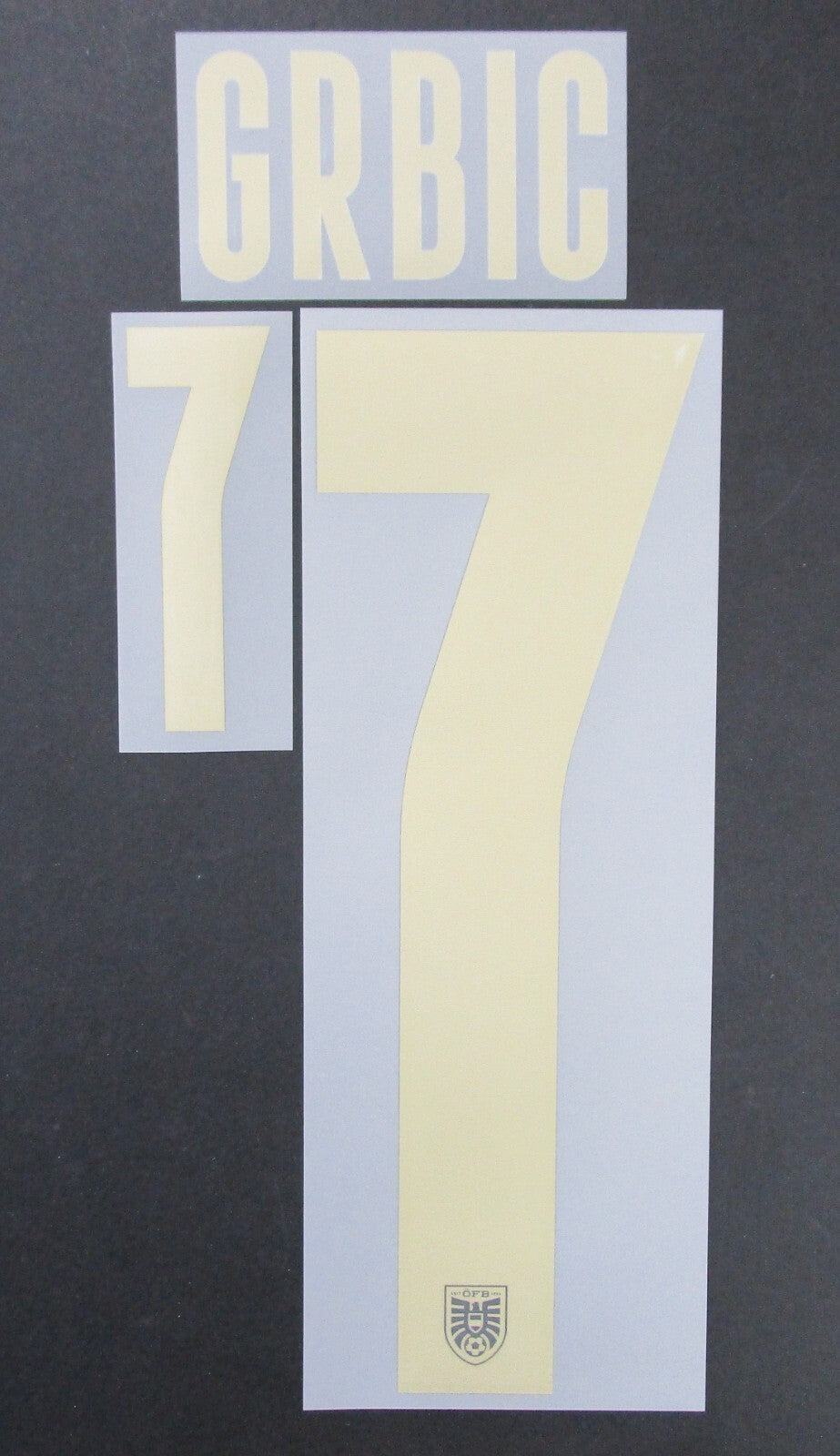 AUSTRIA 2020 2021 OFFICIAL GRBIC 7 AWAY PLAYER SIZE NAMESET
