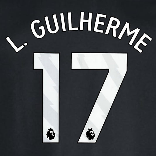 2024 2025 WEST HAM L GUILHERME 17 OFFICIAL WHITE AWAY PLAYER SIZE NAMESET