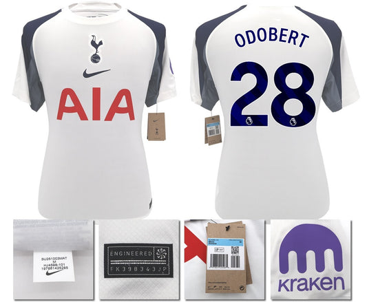 BNWT 2025 2026 TOTTENHAM NIKE HOME ODOBERT 28 FOOTBALL SHIRT MEN'S
