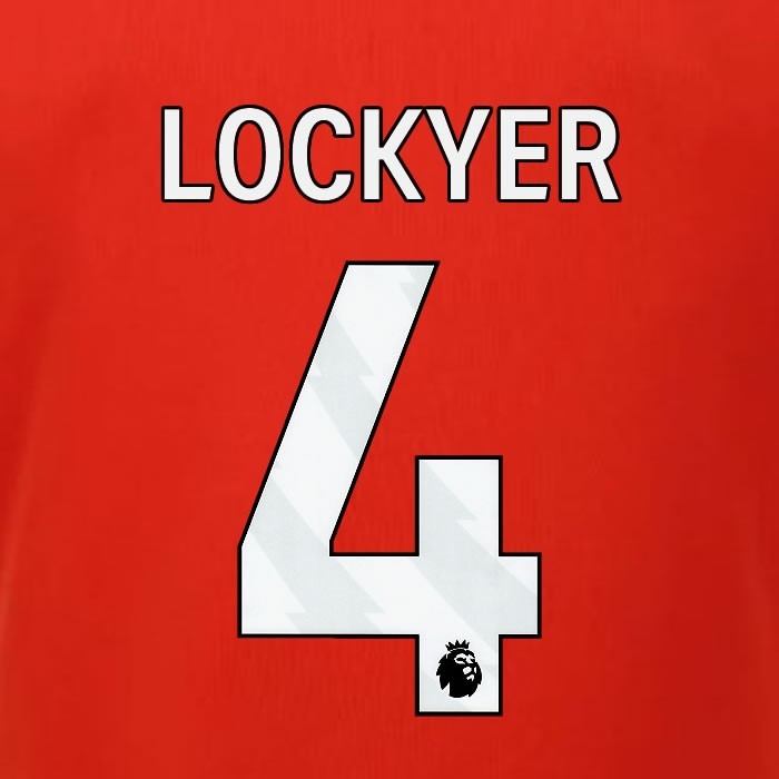 2023 2024 LUTON TOWN OFFICIAL LOCKYER 4 WHITE HOME PLAYER SIZE NAMESET