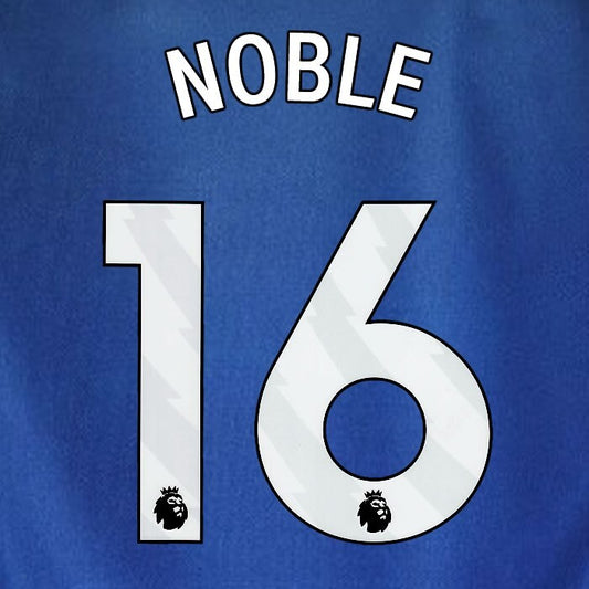 2023 2024 WEST HAM NOBLE 16 OFFICIAL 3RD WHITE PLAYER SIZE NAMESET