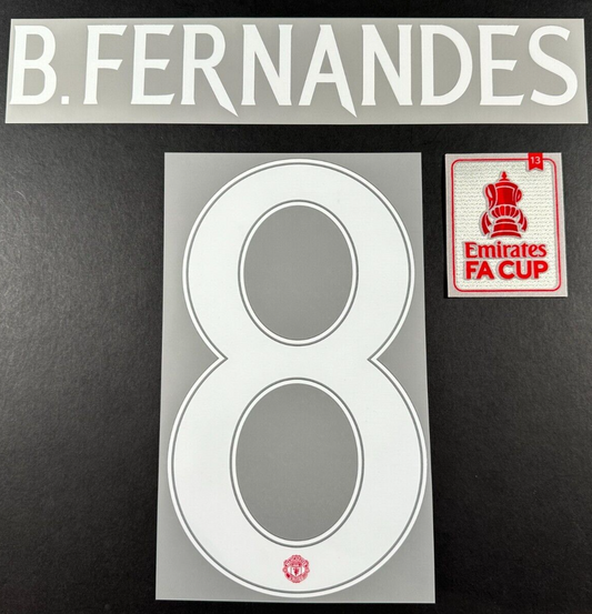 2024 2025 OFFICIAL MAN UNITED B. FERNANDES 8 FA CUP 13 WINNERS PLAYER SIZE SET