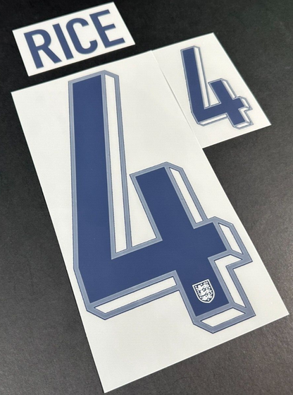 ENGLAND 2024-2025 OFFICIAL SPORTING ID RICE 4 HOME PLAYER SIZE NAME SET