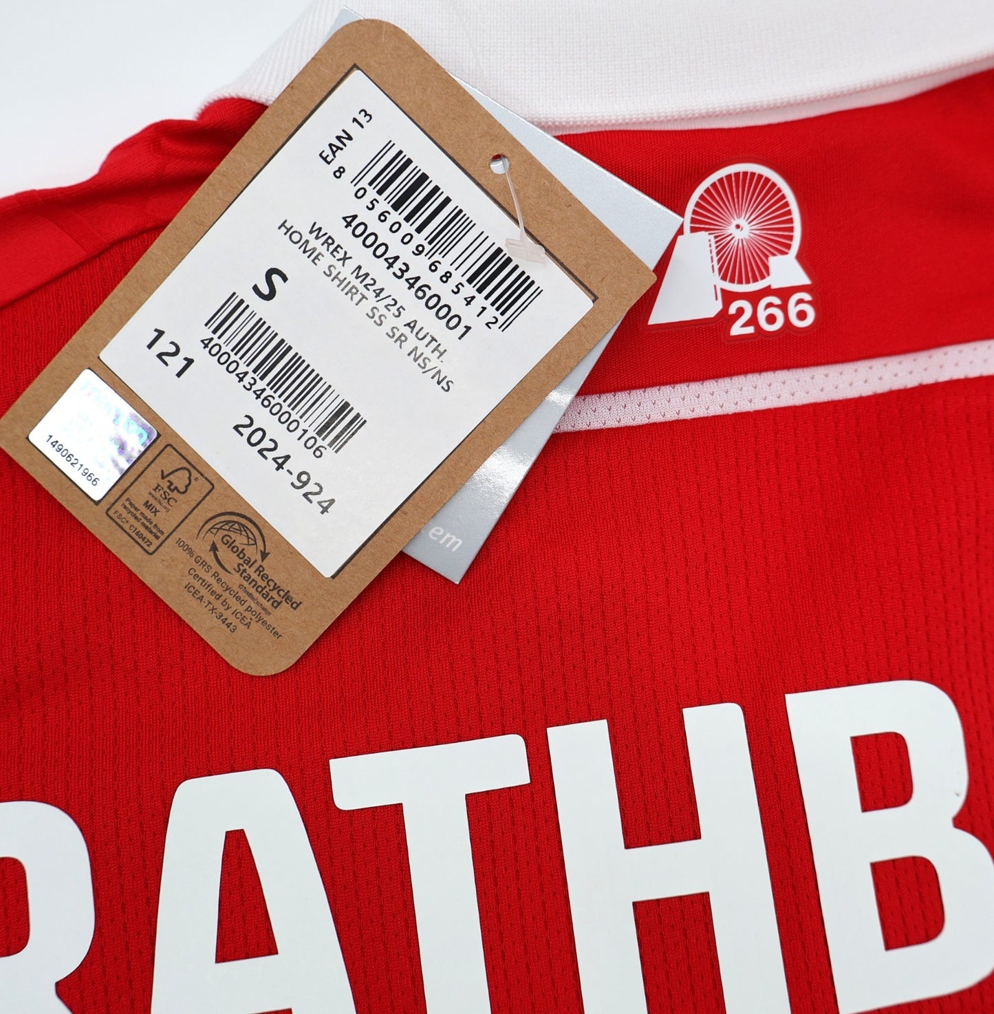 BNWT 2024 2025 WREXHAM A.F.C MACRON HOME SHIRT RATHBONE 20 + PATCHES / SMALL