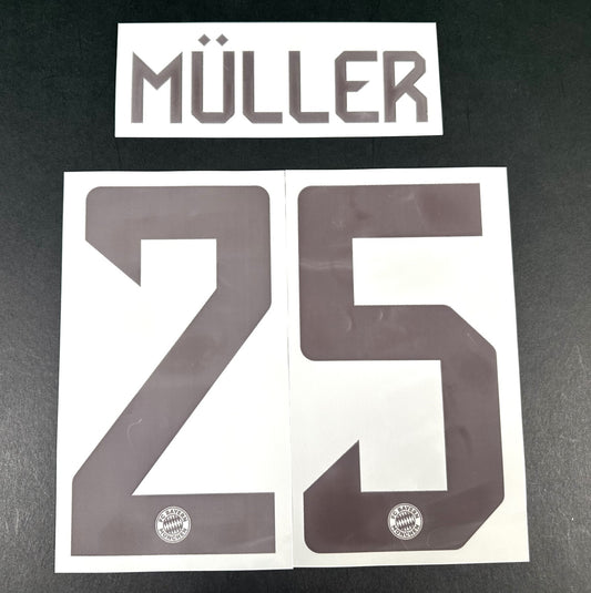 2024 2025 OFFICIAL BAYERN MUNICH MULLER 25 HOME PLAYER SIZE NAMESET