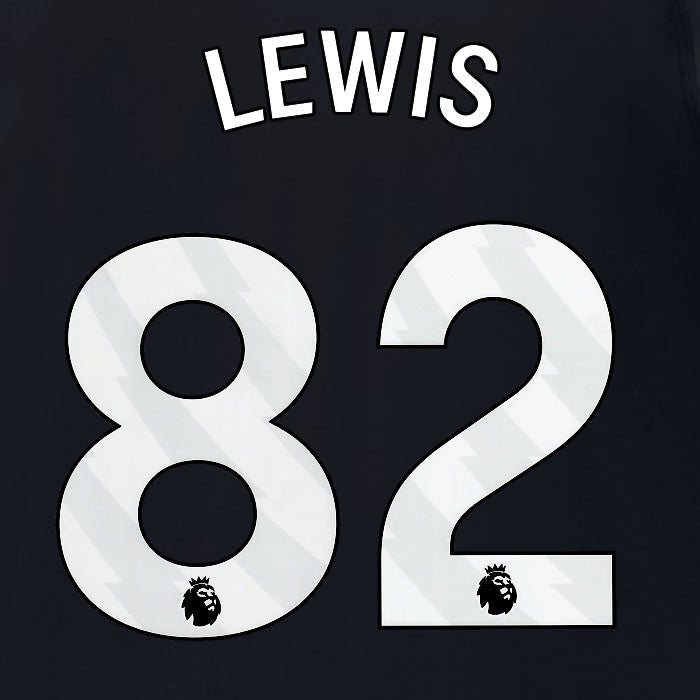 2023 2024 MAN CITY LEWIS 82 WHITE 3RD PLAYER SIZE NAME SET