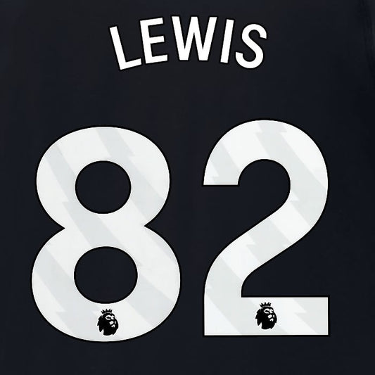 2023 2024 MAN CITY LEWIS 82 WHITE 3RD PLAYER SIZE NAME SET