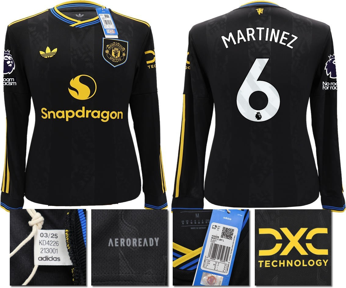 BNWT 2025 2026 MANCHESTER UNITED ADIDAS 3RD SHIRT LS MARTINEZ 6