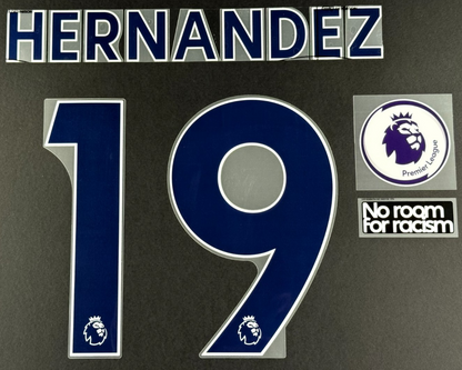LEEDS UNITED 19-23 HERNANDEZ 19 OFFICIAL AVERY DENNISON NAVY + PATCH SET